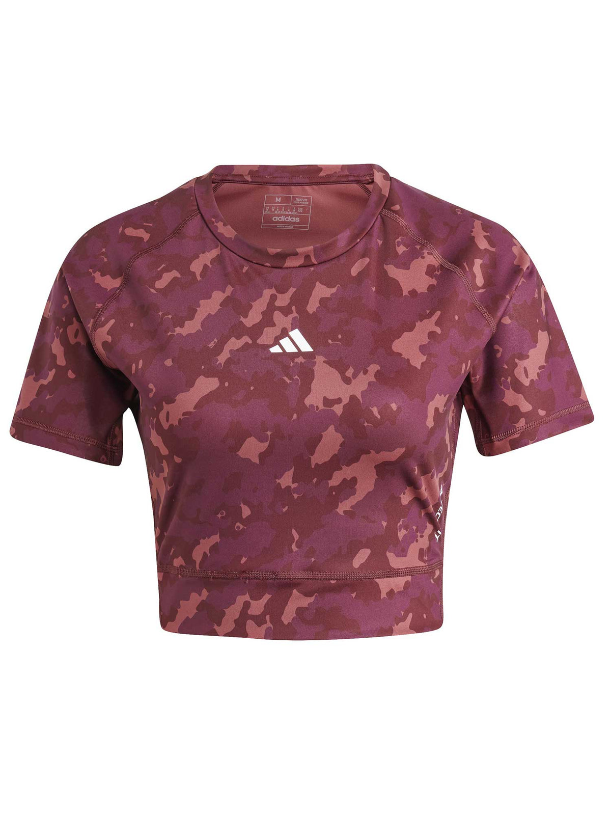 ADIDAS PERFORMANCE Тениска Techfit Camo Print Crop Training