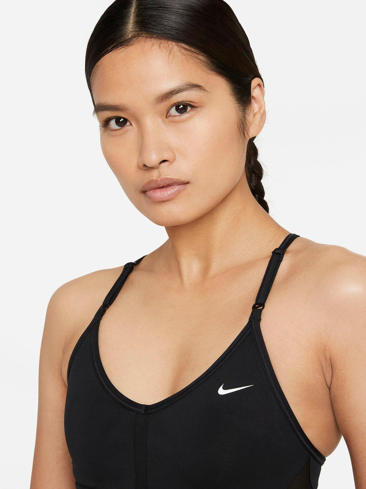 NIKE Спортен сутиен W NK INDY V-NECK BRA