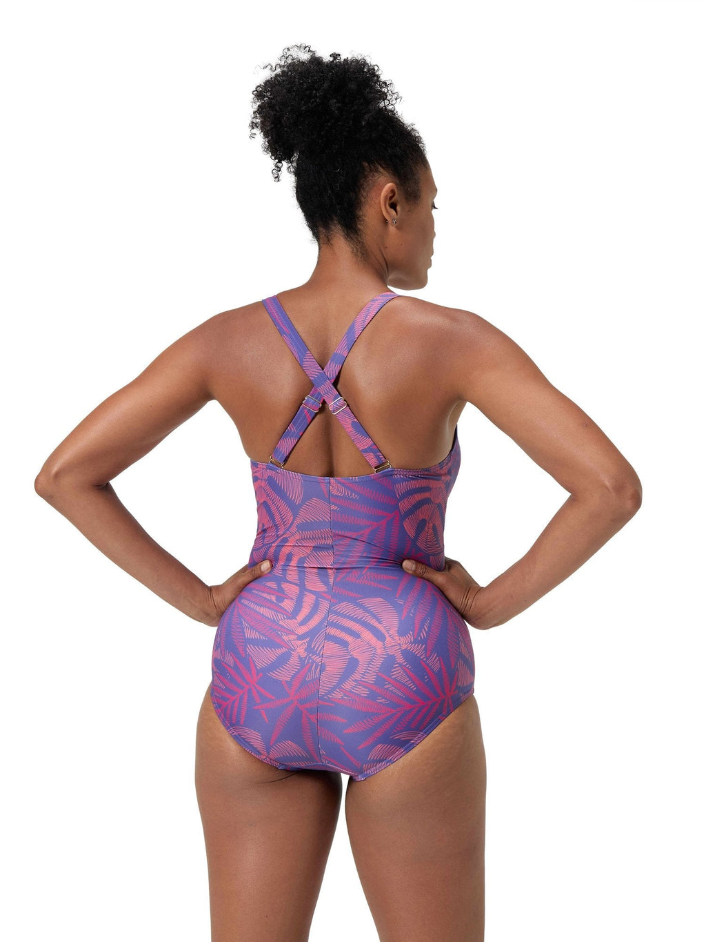 SPEEDO Цял бански WOMENS SHAPING PRINTED V NECK