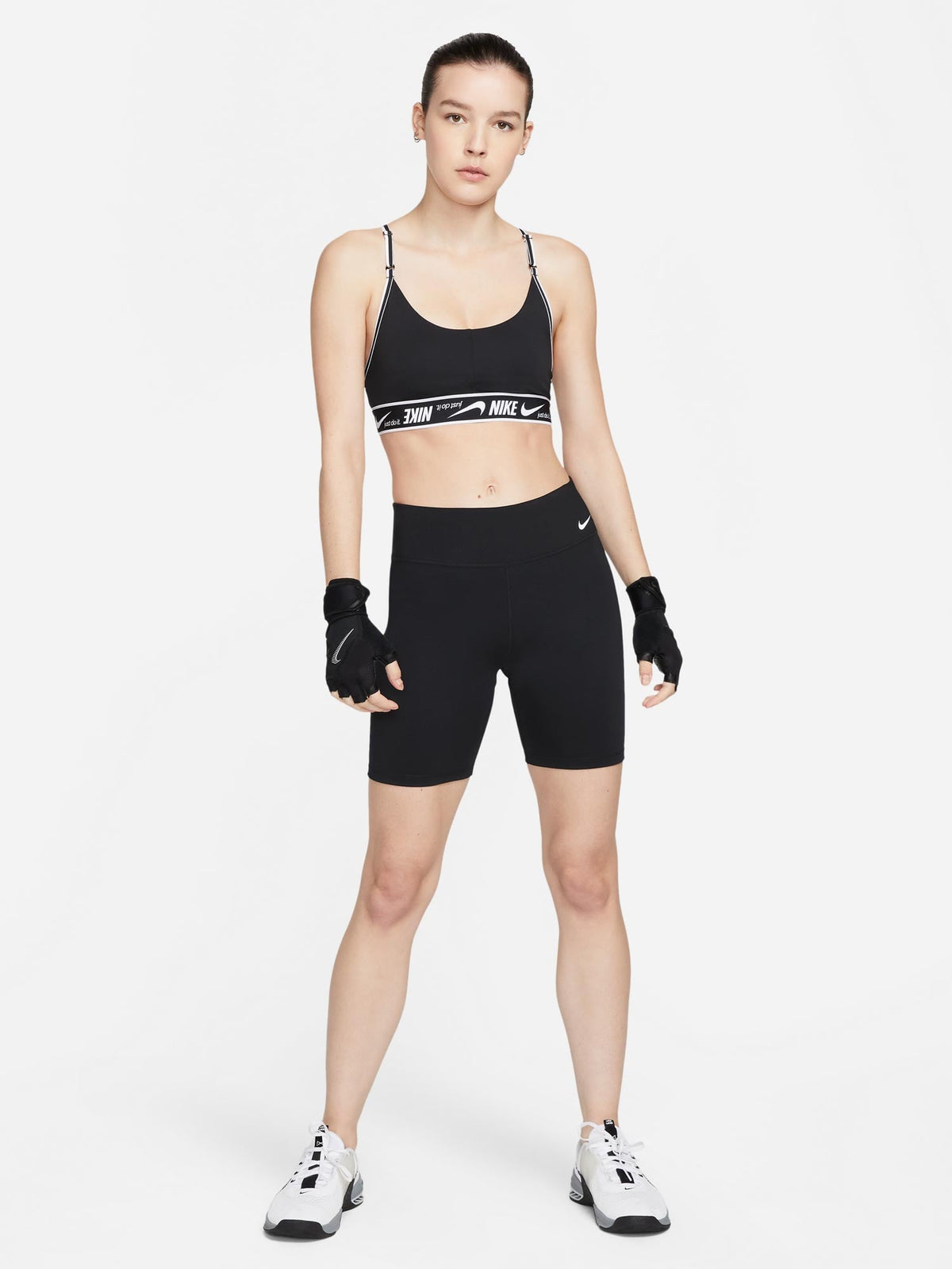 NIKE Спортен сутиен W DF INDY LOGO