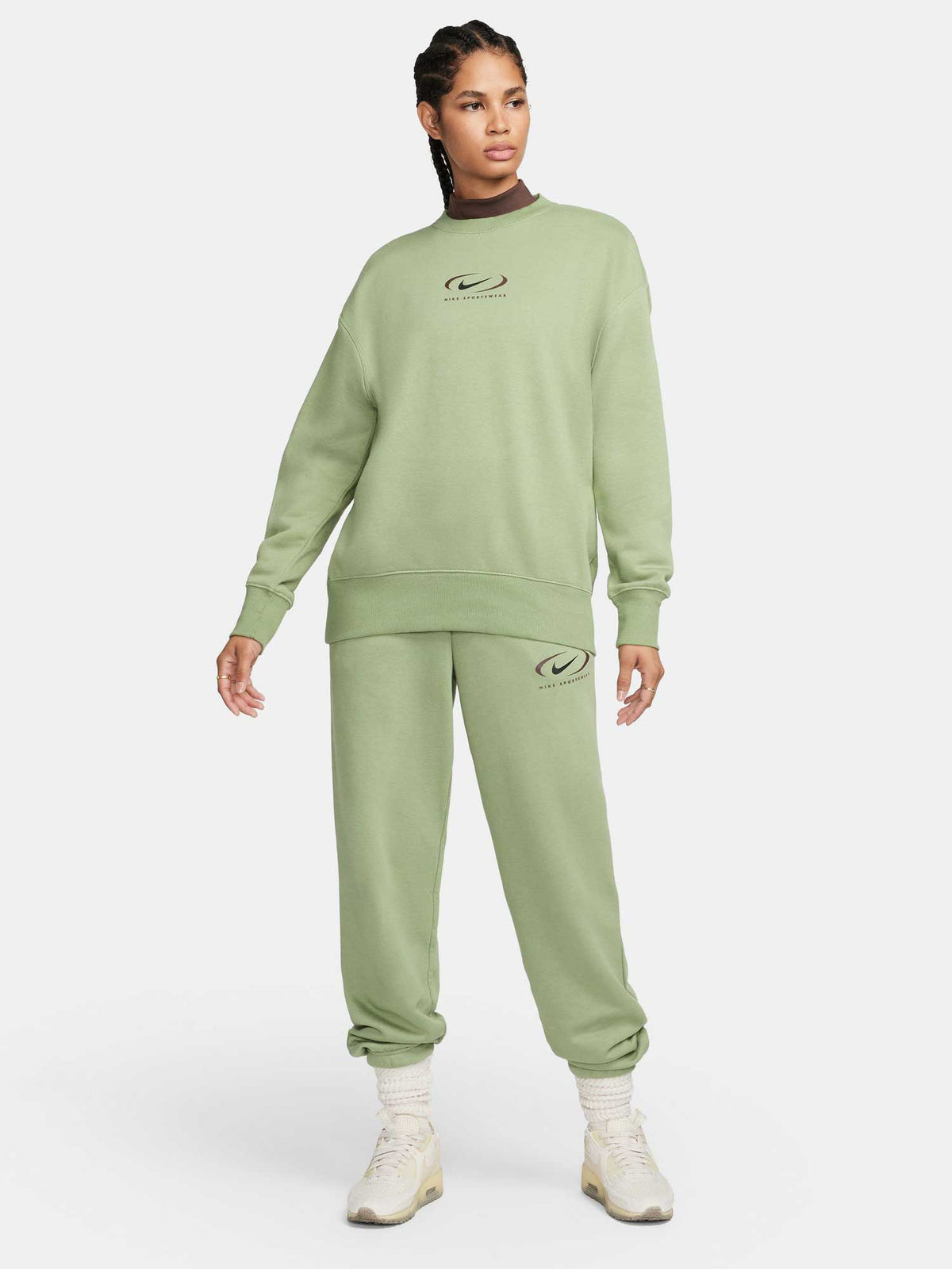 NIKE Спортно долнище W NSW PHNX FLC HR OS PANT PRNT